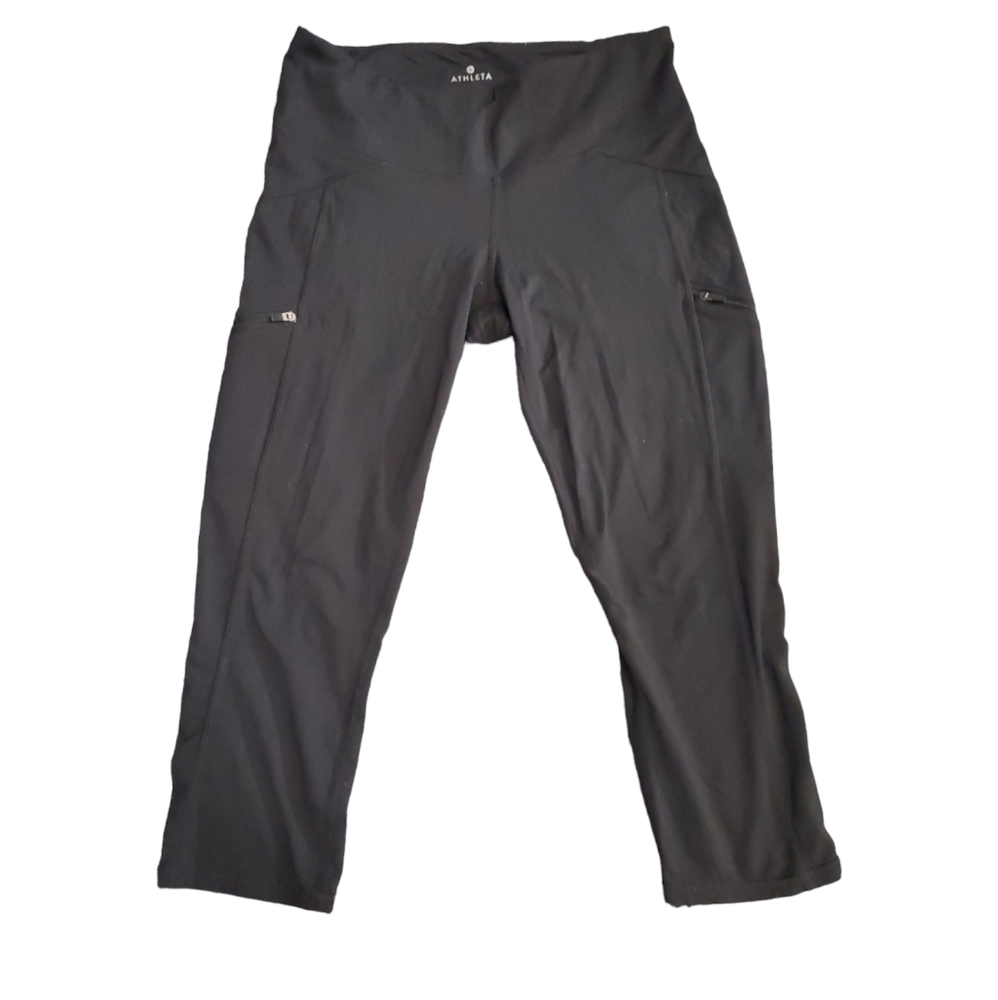 Athleta Black Leggings With Zipper Pockets